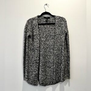 Forever 21 Salt Pepper Marled Knit Long Sleeve Drape Front Cardigan Sweater SM